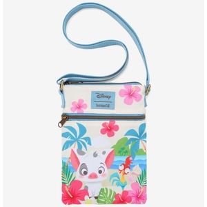 Loungefly Moana Pua and Hei Hei crossbody passport bag
